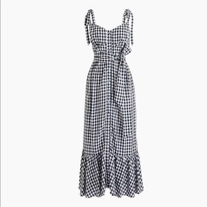 NWOT Navy/white Gingham J.Crew midi dress